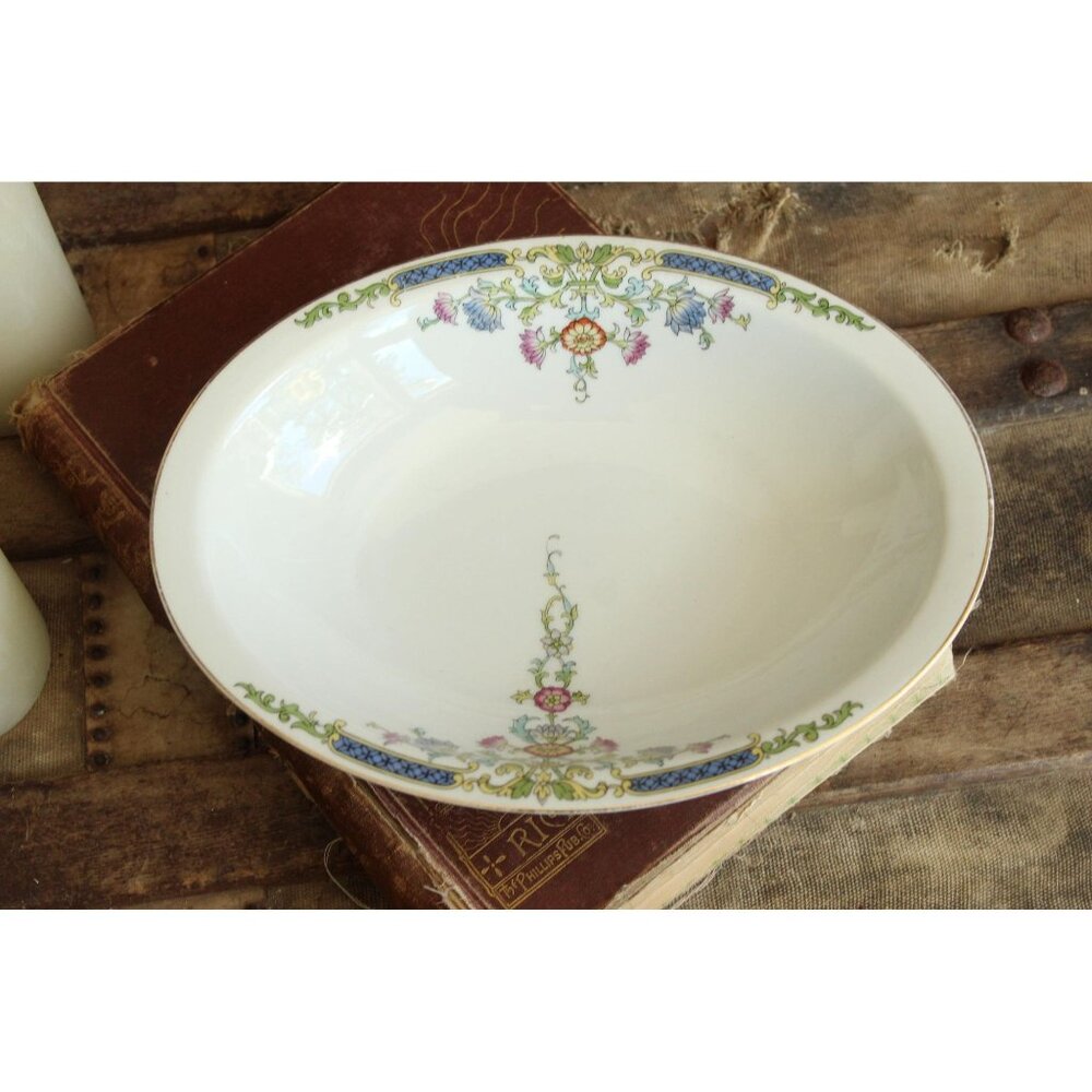 Vintage 1920s 1930s Serving Bowl, Hutschenreuther Selb China, Floral Print
